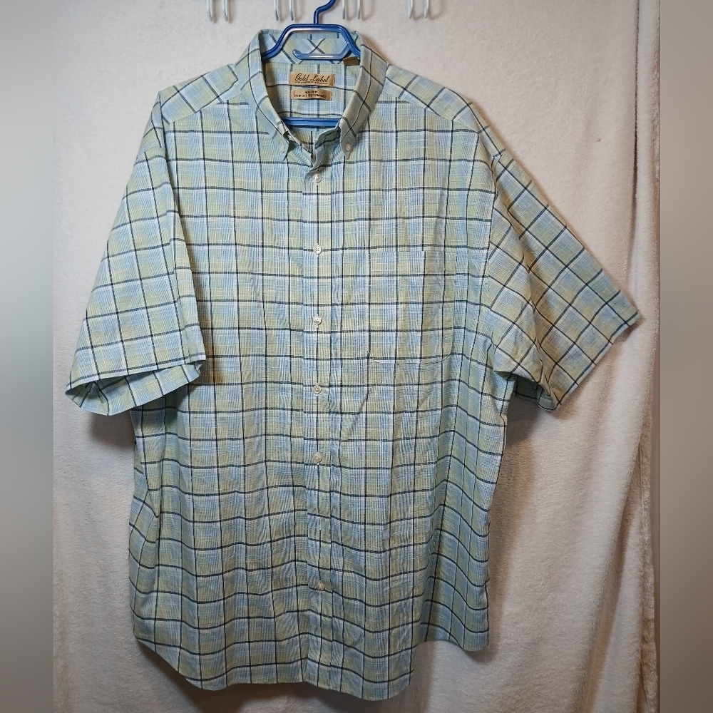 Roundtree & Yorke Gold Label Size 2XB button up  Casual Men's Short Sleeve Shirt
